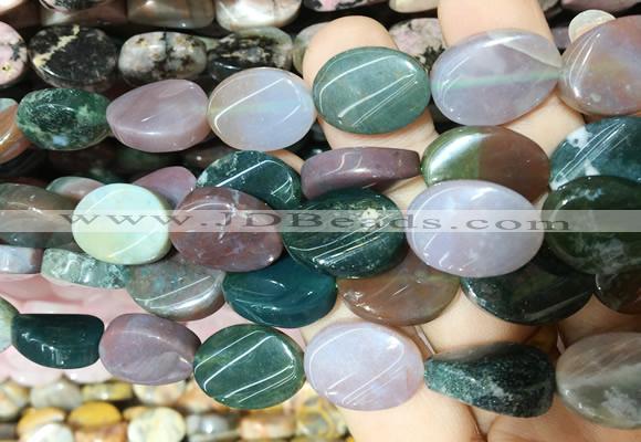 TWBS29 15 inches 13*18mm twist oval indian agate beads wholesale