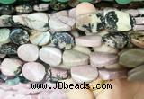 TWBS32 15 inches 13*18mm twist oval black veined rhodonite beads wholesale