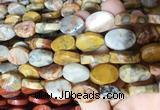 TWBS34 15 inches 13*18mm twist oval yellow crazy agate beads wholesale