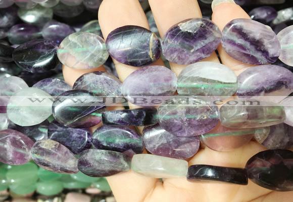 TWBS35 15 inches 13*18mm twist oval fluorite beads wholesale