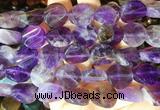 TWBS51 15 inches 16mm twist coin amethyst beads wholesale