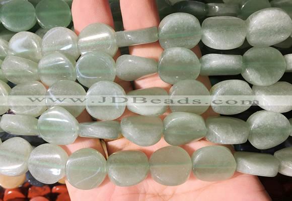 TWBS53 15 inches 16mm twist coin green aventurine beads wholesale