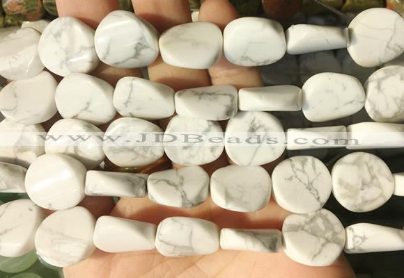 TWBS57 15 inches 16mm twist coin white howlite beads wholesale