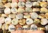 TWBS59 15 inches 16mm twist coin yellow crazy agate beads wholesale