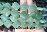 TWBS83 15 inches 16mm twist diamond green aventurine beads wholesale