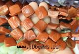 TWBS85 15 inches 16mm twist diamond red jasper beads wholesale