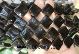 TWBS90 15 inches 16mm twist diamond black obsidian beads wholesale